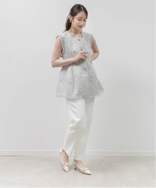RANDA(ランダ)の「グリッターラインチュールパンプス(パンプス・レディース・ベージュ/ホワイト/ブラック・22.5/23/23.5/24/24.5/22/25.5/25)」の12枚目の写真