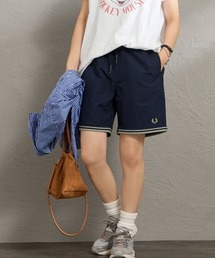 FRED PERRY（フレッドペリー）の「【WEB先行予約】[FRED PERRY フレッドペリー] 別注 ツインティップライン ワンポイントロゴ刺繍 スイムショートパンツ（その他パンツ）」