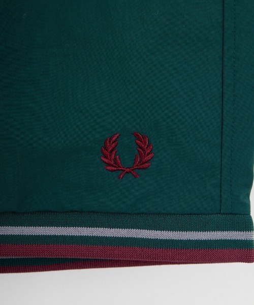 FRED PERRY（フレッドペリー）の「【WEB先行予約】[FRED PERRY/フレッドペリー] 別注 ツインティップライン ワンポイントロゴ刺繍 スイムショートパンツ（その他パンツ・レディース・ネイビー/グリーン/ブラック/グレー・XS/L/M/S）」の10枚目の写真