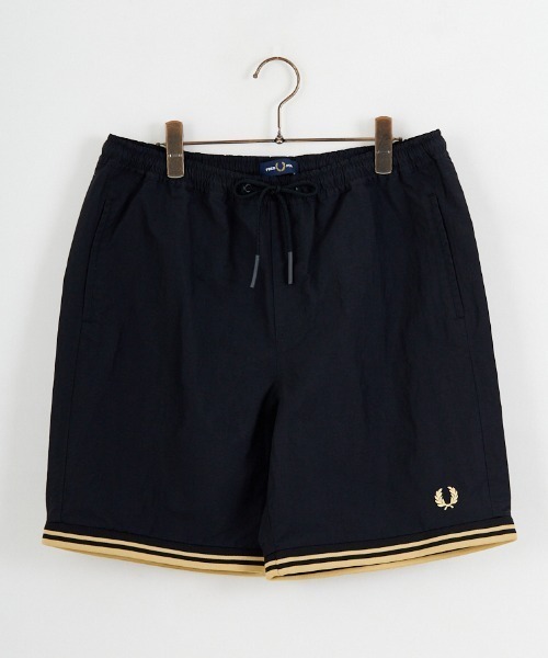 FRED PERRY（フレッドペリー）の「【WEB先行予約】[FRED PERRY/フレッドペリー] 別注 ツインティップライン ワンポイントロゴ刺繍 スイムショートパンツ（その他パンツ・レディース・ネイビー/グリーン/ブラック/グレー・XS/L/M/S）」の6枚目の写真
