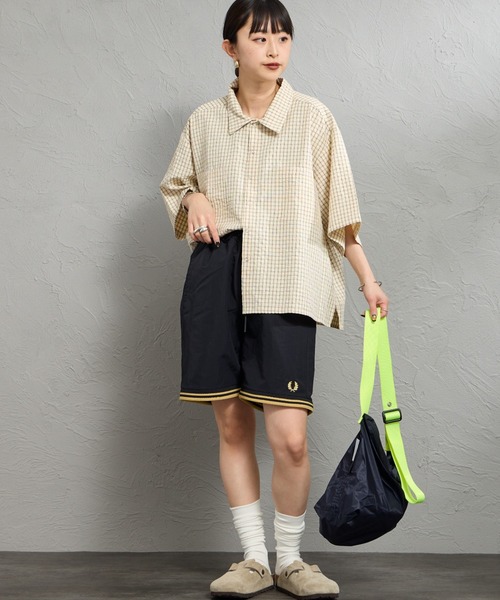 別注 雙條紋 經典刺繡標誌 游泳短褲