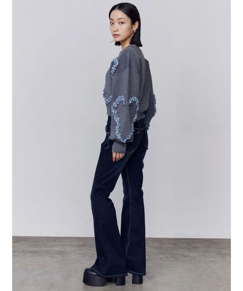 セール】バックリボンフレアハイウエストパギンス（デニムパンツ