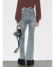 EMODA（エモダ）の「バックリボンフレアハイウエストパギンス（デニムパンツ）」