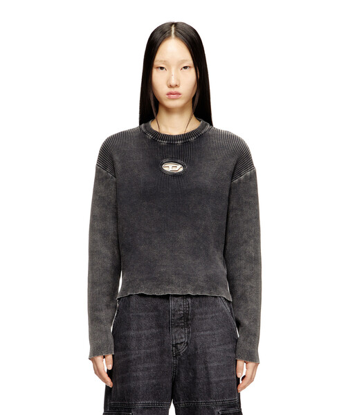 DIESEL(ディーゼル)の「ウィメンズ コットンプルオーバーニット M-ANCHOREX(ニット/セーター・レディース・ブラック・MEDIUM/LARGE/SMALL/X-SMALL)」の1枚目の写真