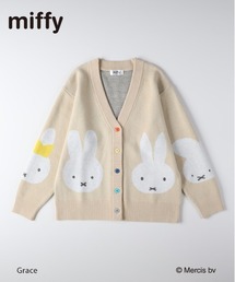 Right-on | 【ｍｉｆｆｙ】70周年限定 カーディガン (ジャガード編み / ゆったりシルエット / カラフルボタン)(カーディガン/ボレロ)