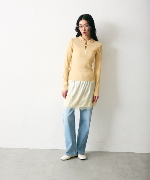 Lutim by u(ルチバイユー)の「【接触冷感】アイシーシャーベットフロントボタンリブトップス(その他トップス・レディース・チャコールグレー/アイボリー/ネイビー・FREE)」の7枚目の写真