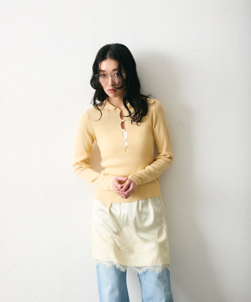 Lutim by u(ルチバイユー)の「【接触冷感】アイシーシャーベットフロントボタンリブトップス(その他トップス・レディース・チャコールグレー/アイボリー/ネイビー・FREE)」の13枚目の写真