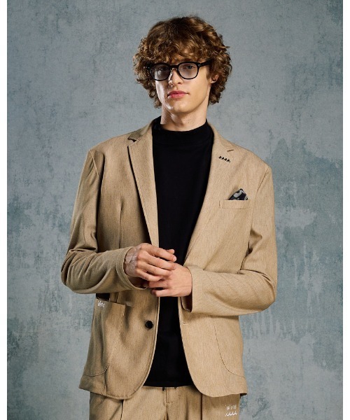 wjk(ダヴルジェイケイ)の「smart jacket(テーラードジャケット・メンズ・チャコールグレー/キャメル・SMALL/MEDIUM/LARGE/X-LARGE)」の1枚目の写真