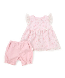 SLAP SLIP BABY | 花柄シフォンレースワンピース+フリルブルマセットアップベビー(70~80cm)(その他ベビーウェア)