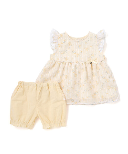 SLAP SLIP BABY（スラップスリップベビー）の「花柄シフォンレースワンピース+フリルブルマセットアップベビー(70~80cm)（その他ベビーウェア・キッズ・イエロー/ピンク・FREE）」の20枚目の写真