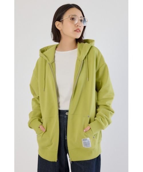 RODEO CROWNS WIDE BOWL（ロデオクラウンズワイドボウル）の「SHARE W ジップパーカー（パーカー・レディース・ライム/オフホワイト/グレー×ホワイト・LARGE/MEDIUM）」の3枚目の写真