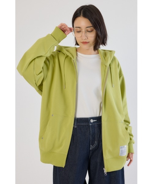 RODEO CROWNS WIDE BOWL（ロデオクラウンズワイドボウル）の「SHARE W ジップパーカー（パーカー・レディース・ライム/オフホワイト/グレー×ホワイト・LARGE/MEDIUM）」の17枚目の写真