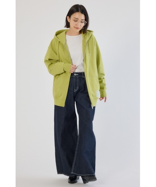 RODEO CROWNS WIDE BOWL（ロデオクラウンズワイドボウル）の「SHARE W ジップパーカー（パーカー・レディース・ライム/オフホワイト/グレー×ホワイト・LARGE/MEDIUM）」の20枚目の写真