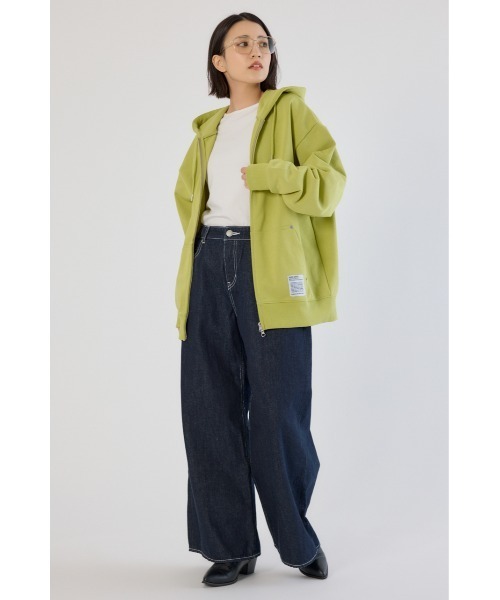 RODEO CROWNS WIDE BOWL（ロデオクラウンズワイドボウル）の「SHARE W ジップパーカー（パーカー・レディース・ライム/オフホワイト/グレー×ホワイト・LARGE/MEDIUM）」の21枚目の写真