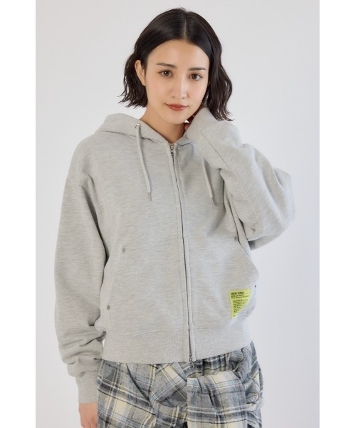 RODEO CROWNS WIDE BOWL（ロデオクラウンズワイドボウル）の「SHARE W ジップパーカー（パーカー・レディース・ライム/オフホワイト/グレー×ホワイト・LARGE/MEDIUM）」の5枚目の写真