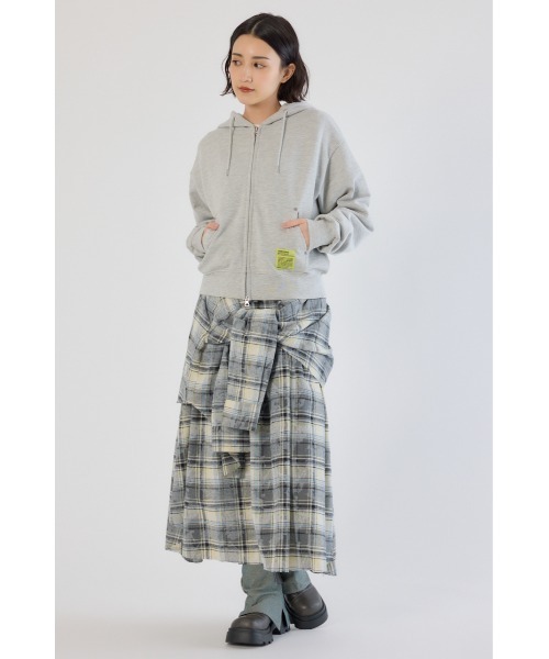 RODEO CROWNS WIDE BOWL（ロデオクラウンズワイドボウル）の「SHARE W ジップパーカー（パーカー・レディース・ライム/オフホワイト/グレー×ホワイト・LARGE/MEDIUM）」の8枚目の写真