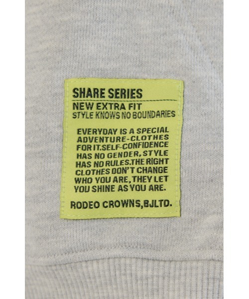 RODEO CROWNS WIDE BOWL（ロデオクラウンズワイドボウル）の「SHARE W ジップパーカー（パーカー・レディース・ライム/オフホワイト/グレー×ホワイト・LARGE/MEDIUM）」の16枚目の写真