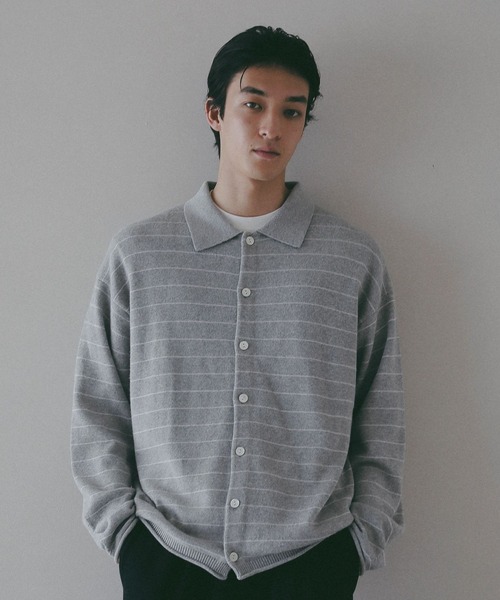 BAYFLOW（ベイフロー）の「【EF(エフ)】CASM POLO カーディガン（MEN）（カーディガン/ボレロ・メンズ・グレー/ネイビー・LARGE/MEDIUM）」の12枚目の写真