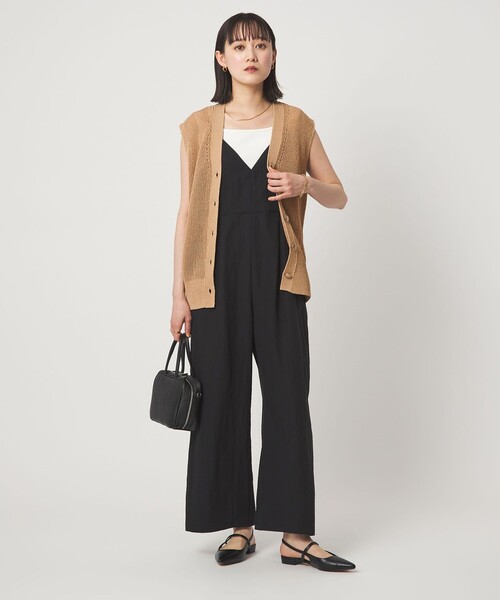 green label relaxing（グリーンレーベルリラクシング）の「ペーパー ニット ジレ ウォッシャブル（ベスト・レディース・ナチュラル/ダークブラウン/ベージュ・FREE）」の11枚目の写真