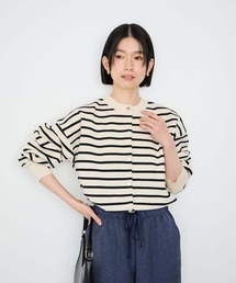 Idnes ウォッシャブルスポンディッシュクルーネックカーディガン
