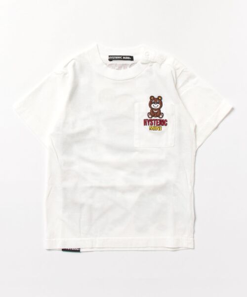 HYSTERIC MINI(ヒステリックミニ)の「CAMP MINI刺繍 ポケット付き 半袖Tシャツ(Tシャツ/カットソー・キッズ・ホワイト・90)」の1枚目の写真