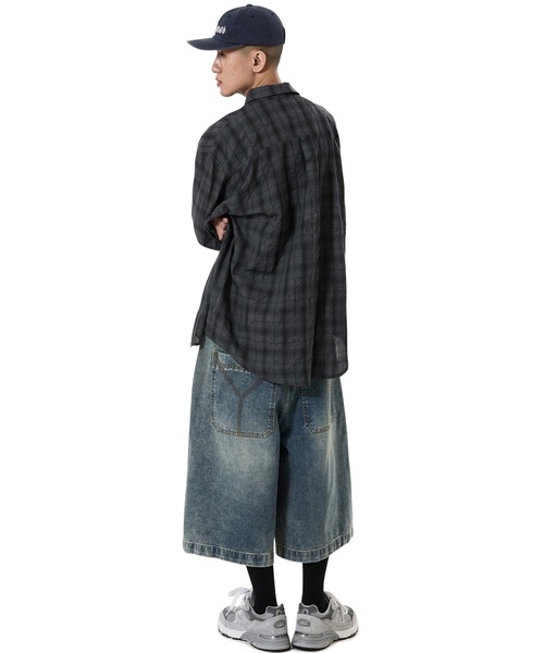 OY（オーワイ）の「『OY/オーワイ』SHADOW CHECK SHIRT/シャドーチェックシャツ（シャツ/ブラウス・メンズ・チャコールグレー・L/M）」の7枚目の写真