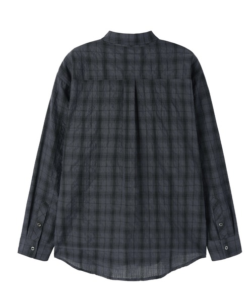 OY（オーワイ）の「『OY/オーワイ』SHADOW CHECK SHIRT/シャドーチェックシャツ（シャツ/ブラウス・メンズ・チャコールグレー・L/M）」の9枚目の写真