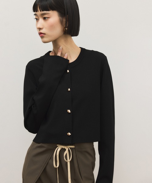 ADAM ET ROPE'（アダムエロペ）の「セレクトレングスコンパクトカーディガン/UV抑制/接触冷感（カーディガン/ボレロ・レディース・ピンク/レッド/ブラック・38/36）」の2枚目の写真