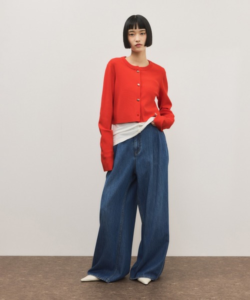 ADAM ET ROPE'（アダムエロペ）の「セレクトレングスコンパクトカーディガン/UV抑制/接触冷感（カーディガン/ボレロ・レディース・ピンク/レッド/ブラック・38/36）」の6枚目の写真