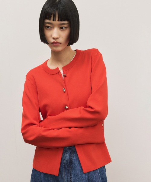 ADAM ET ROPE'（アダムエロペ）の「セレクトレングスコンパクトカーディガン/UV抑制/接触冷感（カーディガン/ボレロ・レディース・ピンク/レッド/ブラック・38/36）」の7枚目の写真