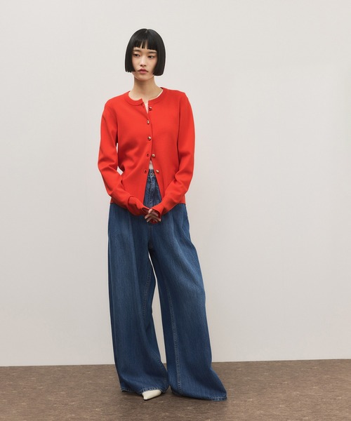 ADAM ET ROPE'（アダムエロペ）の「セレクトレングスコンパクトカーディガン/UV抑制/接触冷感（カーディガン/ボレロ・レディース・ピンク/レッド/ブラック・38/36）」の8枚目の写真