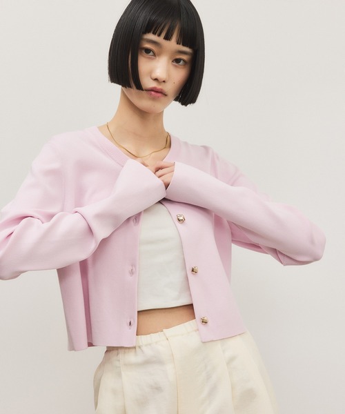 ADAM ET ROPE'（アダムエロペ）の「セレクトレングスコンパクトカーディガン/UV抑制/接触冷感（カーディガン/ボレロ・レディース・ピンク/レッド/ブラック・38/36）」の11枚目の写真