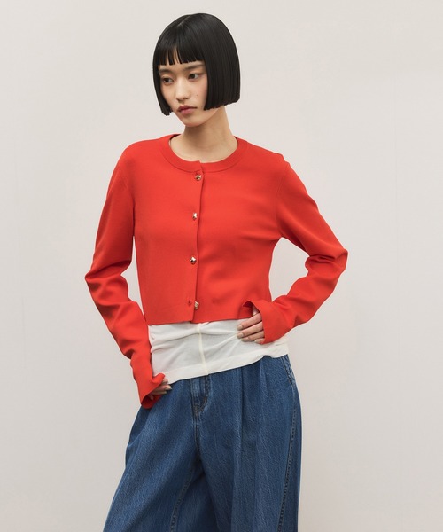 ADAM ET ROPE'（アダムエロペ）の「セレクトレングスコンパクトカーディガン/UV抑制/接触冷感（カーディガン/ボレロ・レディース・ピンク/レッド/ブラック・38/36）」の18枚目の写真