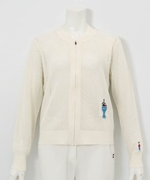 コットン混メッシュジップブルゾン