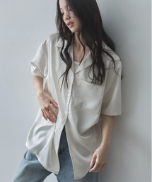 feepur | オープンカラーハーフスリーブサテンシャツ(シャツ/ブラウス)