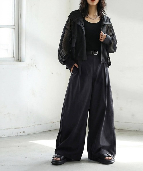 antiqua(アンティカ)の「配色ステッチ ワイドパンツ(その他パンツ・レディース・アイボリー/ブラック/ネイビー・MEDIUM/LARGE)」の14枚目の写真