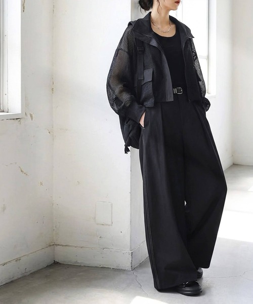 antiqua(アンティカ)の「配色ステッチ ワイドパンツ(その他パンツ・レディース・アイボリー/ブラック/ネイビー・MEDIUM/LARGE)」の18枚目の写真