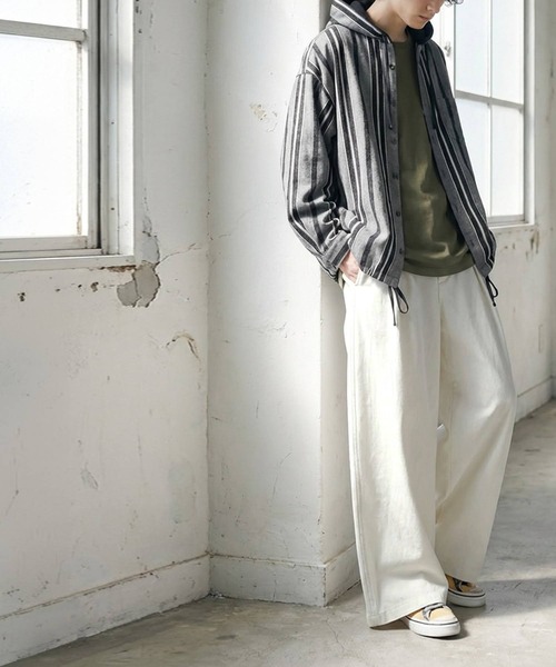antiqua(アンティカ)の「配色ステッチ ワイドパンツ(その他パンツ・レディース・アイボリー/ブラック/ネイビー・MEDIUM/LARGE)」の11枚目の写真