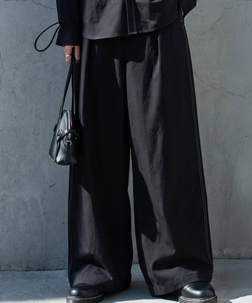 antiqua(アンティカ)の「配色ステッチ ワイドパンツ(その他パンツ・レディース・アイボリー/ブラック/ネイビー・MEDIUM/LARGE)」の19枚目の写真