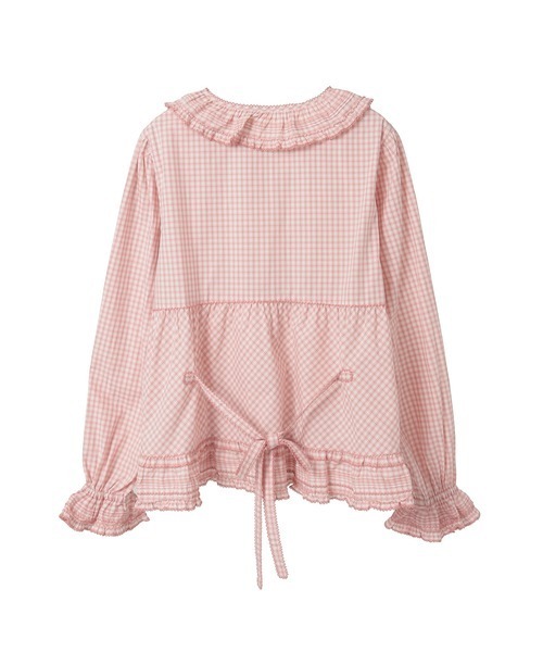 PINK HOUSE(ピンクハウス)の「苺ブーケ刺繍入りオリジナルチェックブラウス(シャツ/ブラウス・レディース・レッド系/ピンク系/グリーン系/ブルー系/ブラック系・フリー)」の7枚目の写真