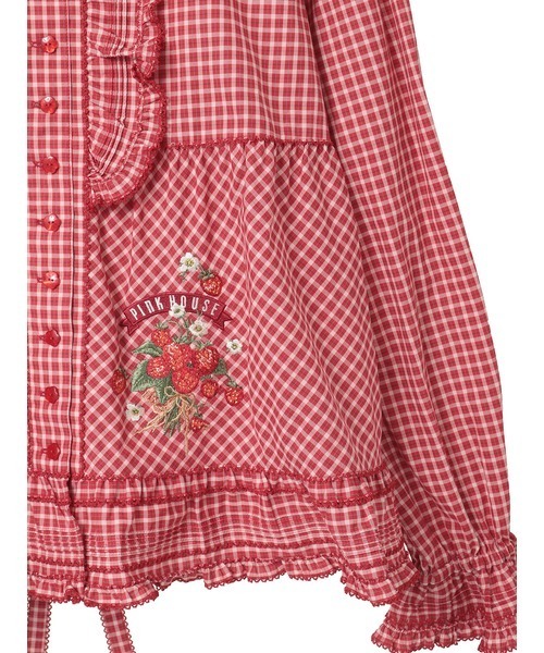 PINK HOUSE(ピンクハウス)の「苺ブーケ刺繍入りオリジナルチェックブラウス(シャツ/ブラウス・レディース・レッド系/ピンク系/グリーン系/ブルー系/ブラック系・フリー)」の13枚目の写真