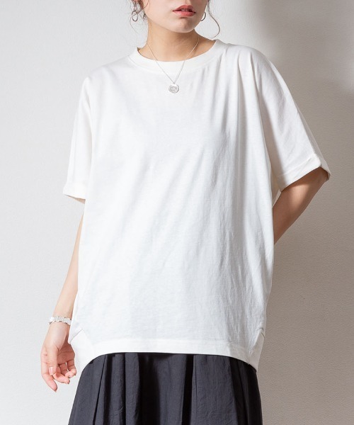 aity(アイティ)の「M-5L オーバーサイズ バルーンT(Tシャツ/カットソー・レディース・オフホワイト/ブラック/カーキ/杢グレー・4L~5L/LL~3L/M~L)」の15枚目の写真