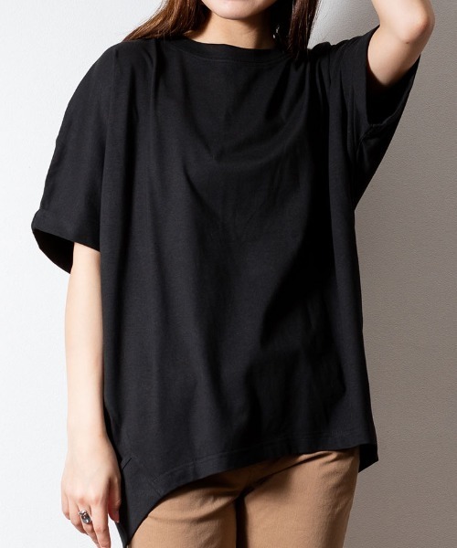 aity(アイティ)の「M-5L オーバーサイズ バルーンT(Tシャツ/カットソー・レディース・オフホワイト/ブラック/カーキ/杢グレー・4L~5L/LL~3L/M~L)」の11枚目の写真