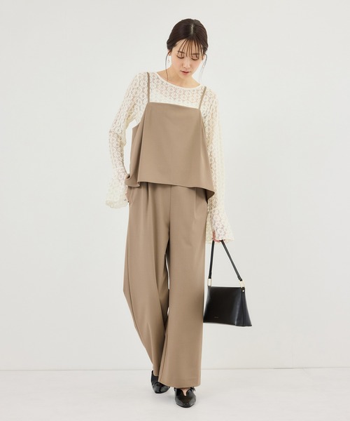 ROPE' PICNIC（ロペピクニック）の「レイヤードオールインワン（つなぎ/オールインワン・レディース・ブラック/ベージュ系その他・S/M/L）」の2枚目の写真