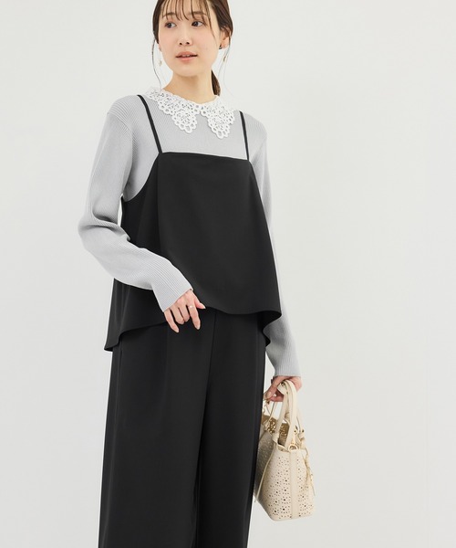 ROPE' PICNIC（ロペピクニック）の「レイヤードオールインワン（つなぎ/オールインワン・レディース・ブラック/ベージュ系その他・S/M/L）」の4枚目の写真