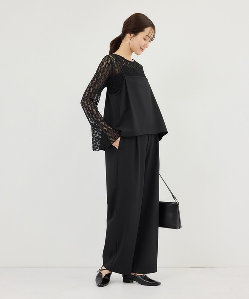 ROPE' PICNIC（ロペピクニック）の「レイヤードオールインワン（つなぎ/オールインワン・レディース・ブラック/ベージュ系その他・S/M/L）」の9枚目の写真