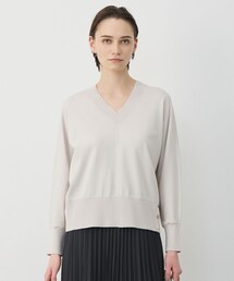 クリアレーヨンストレッチ Vネックニット
