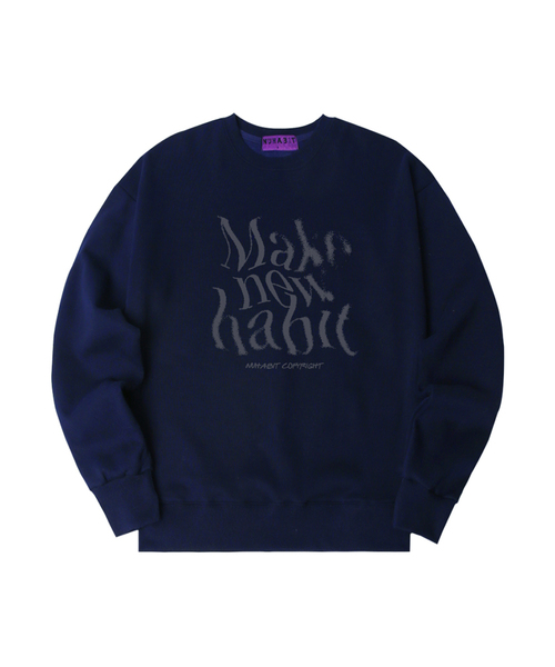 NUHABIT(ニューハビット)の「N/H MAKE オーバーサイズ 裏起毛 スウェット (SOM4-4NH1280)(スウェット・メンズ・ホワイト/ライトグレー/グレー/ネイビー/アイボリー/ブラック・MEDIUM/X-LARGE/LARGE)」の6枚目の写真