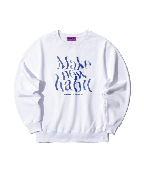 NUHABIT(ニューハビット)の「N/H MAKE オーバーサイズ 裏起毛 スウェット (SOM4-4NH1280)(スウェット・メンズ・ホワイト/ライトグレー/グレー/ネイビー/アイボリー/ブラック・MEDIUM/X-LARGE/LARGE)」の2枚目の写真