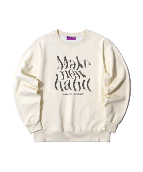 NUHABIT(ニューハビット)の「N/H MAKE オーバーサイズ 裏起毛 スウェット (SOM4-4NH1280)(スウェット・メンズ・ホワイト/ライトグレー/グレー/ネイビー/アイボリー/ブラック・MEDIUM/X-LARGE/LARGE)」の3枚目の写真